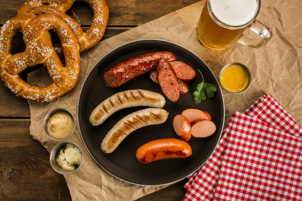 german beer and sausage